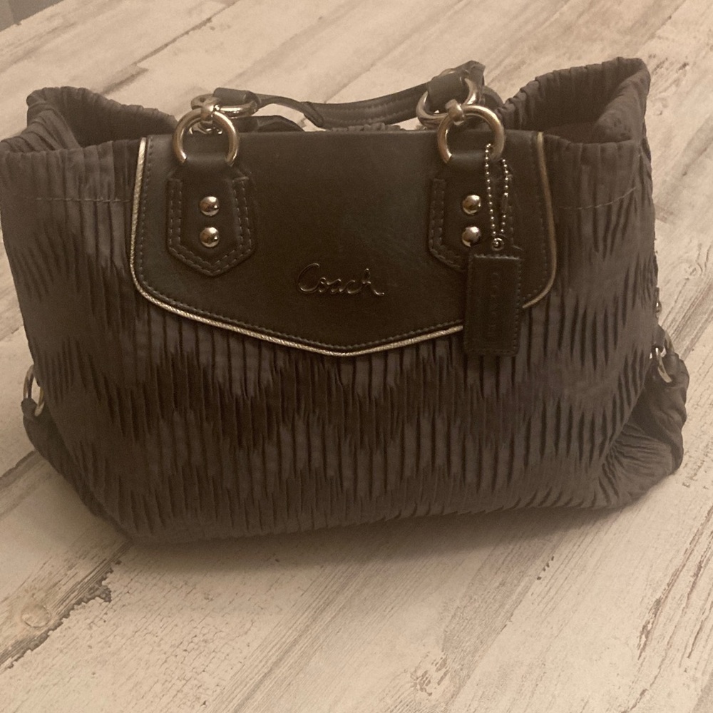 Genuine Vintage Coach Ashley Gathered Satin Satchel  HOBO Handbag - Picture 5 of 17